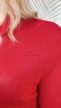 Piros kötött pulóver sálgallérral 46/48 – Isle – Curvy Fashion molett felső