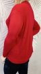 Piros kötött pulóver sálgallérral 46/48 – Isle – Curvy Fashion molett felső
