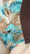 Türkiz trópusi mintás alakformáló egyrészes fürdőruha – Curvy Fashion 48/50-s méret 