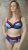 Sötétkék trópusi mintás kétrészes bikini – Curvy Fashion 46_48-as méret