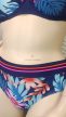 Sötétkék trópusi mintás kétrészes bikini – Curvy Fashion 46_48-as méret
