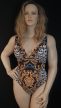 Leopárdmintás egyrészes fürdőruha strandkendővel – Curvy Fashion 46/48-as méret 