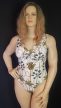 Fehér pálmamintás egyrészes fürdőruha strandkendővel – Curvy Fashion 46/48-as méret 