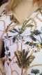 Fehér pálmamintás egyrészes fürdőruha strandkendővel – Curvy Fashion 46/48-as méret 