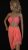 Korall színű bandeau bikini strandkendővel – Curvy Fashion 42/44-es méret 