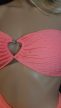 Korall színű bandeau bikini strandkendővel – Curvy Fashion 42/44-es méret 