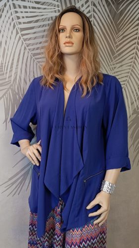 Elegáns kék béleletlen blézer – Curvy Fashion 56-os méret 